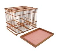 Futureoryy Jaula De PáJaros De Bambú Rectangular 11.41X9.44X7.87In con Gancho para Colgar - Jaula Pequeña para Periquitos Agapornis Y Loros Decorativa Y PortáTil para JardíN Y Viajes
