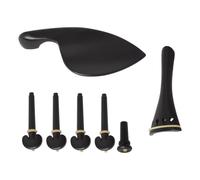 FUTUREORYY Juego de Accesorios para Violín de Madera Ébano, Incluye Cordal, Clavijas, Mentonera y Botón Trasero, Piezas de Reparación Duraderas para Violín Clásico, Uso Profesional y Amateur