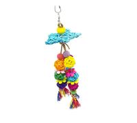 FUTUREORYY Juguete para Pájaros Pequeños Bola de Ratán Natural Columpio Madera Resistente 31x8x8 Cm Juego para Jaula Loros Periquitos Cacatúas Color Aleatorio Estilo Aleatorio