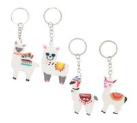 FUTUREORYY Llavero de Dibujos Animados Alpaca Pequeño, 4 Piezas de Pvc para Decoración de Llaves y Colgante de Mochila, Accesorio Ligero para Bolsos y Uso Infantil