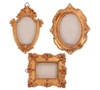 FUTUREORYY Marcos para Refrigerador Dorados Mini 3 Piezas, Marcos para Fotos Vintage Imán Resistente, Decoración Creativa para Nevera en Hogar y Oficina