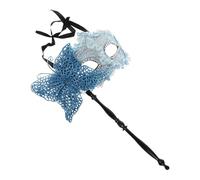 FUTUREORYY Máscara Veneciana de Mano con Bastón Diseño Dragón Azul para Baile de Máscaras Carnaval Mardi Gras Fiesta Disfraz Prom