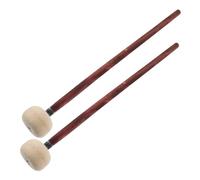 FUTUREORYY Mazas Para Tambor De Marcha 2 Pcs Mango De Madera Oscura y Cabeza Grande De Fieltro Blanco, Baquetas De Percusión Profesional, Sonido Profundo y Precisión Para Batería