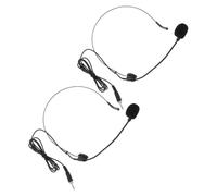 FUTUREORYY Micrófono Cable de Diadema Ajustable 2 Piezas, Condensador para Amplificador de Voz, Gancho para Oreja, Reducción de Ruido, Uso en Grabación, Transmisión y Entrevistas
