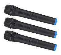 FUTUREORYY Micrófono Falso para Niños 3 Piezas Negro De Plástico Ligero, Modelo De Utilería para Juego De Roles, Accesorios De Micrófono para Teatro y Fiesta, Tamaño Compacto y Seguro para Niños