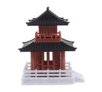 FUTUREORYY Miniatura Pabellón Retro Doble Adorno Resistente para y Terrario Arquitectónico Chino Pequeño para Micro Paisaje Zen y Decoración de Jardín Asiático