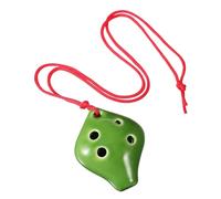 FUTUREORYY Ocarina Cerámica Verde Mini con Cuerda y Cancionero Instrumento Musical Portátil de Boca Corta para Principiantes y Colgante Decorativo
