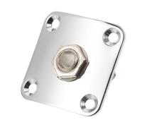 FUTUREORYY Placa de Conector para Guitarra Eléctrica Base Metálica Resistente con Jack Cuadrado Compatible con Varios Modelos Salida de Audio Estable Alta Fidelidad para Rendimiento