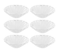 FUTUREORYY Porta Cera para Velas de Vidrio Transparente Acanalado 6 Piezas Recolector de Cera Decorativo Redondo Resistente al Calor para Velas Cónicas Accesorio para Hogar y Fiestas