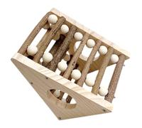 FUTUREORYY Refugio para Hámster con Escalera de Trepa Casa Triangular de Madera Natural para Chinchillas y Ratas Escondite Seguro y Área para Pequeños Roedores