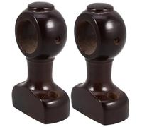 FUTUREORYY Soporte De Barra De Cortina De Madera 2 Piezas Resistente Soporte De Pared Color Café Oscuro Decoración Elegante para Cortinas