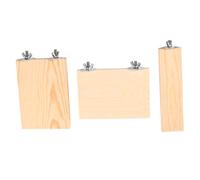 FUTUREORYY Soporte de Madera para Jaula de Pájaros y Hámster Trampolín, Tablero de 3 Piezas para Loros Pequeños, Material Seguro, Accesorio para Ejercicio y Juego en Jaulas Estilo Aleatorio