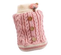 FUTUREORYY Suéter para Perro y Gato XL de Invierno, Color Rosa, Tejido Acrílico Cálido Diseño de Botones Trenzados, Ropa para Mascotas Que Mantiene el Calor, Adecuado para Días Fríos y Uso