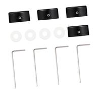 FUTUREORYY Tapones para Pedal de Efecto de Guitarra Negros 4 Unidades, Botón Metálico Superior con Tornillos, Protección Duradera con Almohadilla de Goma para Pedalera Guitarra