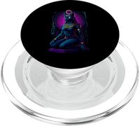Futurista Cyberpunk Bastet Diosa Egipcia Gato PopSockets PopGrip para MagSafe