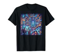 Futurista Cyberpunk PC Gamer y Retro Pixel Art RPG Fantasía Camiseta
