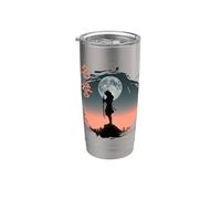 Futurista Fantasma Samurai en Japonés Cyberpunk guerrero Vaso térmico de acero inoxidable de doble pared
