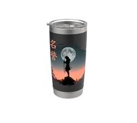 Futurista Fantasma Samurai en Japonés Cyberpunk guerrero Vaso térmico de acero inoxidable de doble pared