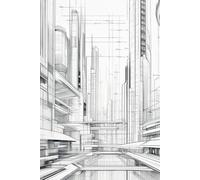 Futuristic Architecture Grid Sketchbook - Sci-Fi Cityscape Notebook for Architects, Designers, and Visionaries