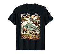 Futuristic Dinosaur Battle Sci Fi Action Art Warrior Camiseta