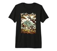 Futuristic Dinosaur Battle Sci Fi Action Art Warrior Camiseta Premium