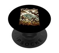 Futuristic Dinosaur Battle Sci Fi Action Art Warrior PopSockets PopGrip Adhesivo