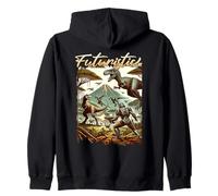 Futuristic Dinosaur Battle Sci Fi Action Art Warrior Sudadera con Capucha