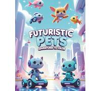 FUTURISTIC PETS ADVENTURES TO COLOR: 48 Fun and Adorable Coloring Pages of Robot Cats, Flying Dogs, and Magical Cyber Pets!