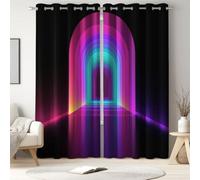 Futuristic Technology - Cortinas opacas con ojales y aislamiento térmico, diseño geométrico de túnel de ciencia ficción, cortinas de privacidad para dormitorio de niños, sala de estar, 228 cm de ancho