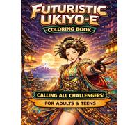 Futuristic Ukiyo-E Coloring Book: A Bold Fusion of Traditional Japan and Cyberpunk Art - Relaxing & Challenging Coloring Pages for Adults & Teens