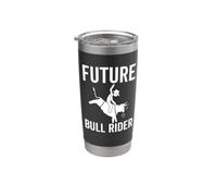 Futuro Bull Rider Rodeo Bull Riding Mecánico Cowboy Vaso térmico de acero inoxidable de doble pared