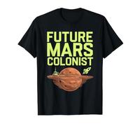 Futuro Colonista de Marte Divertido Ocupar Planeta Marte Camiseta gráfica económica, Hombre, Negro, M