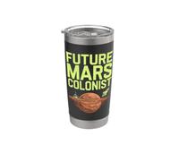 Futuro Colonista de Marte Divertido Ocupar Planeta Marte Vaso térmico de acero inoxidable de doble pared