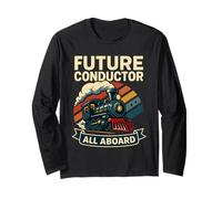 Futuro Conductor Todos a Bordo de los Amantes del Tren de Vapor Niños Manga Larga