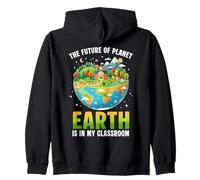 Futuro del Planeta Día Planeta Planeta Estudiantes Maestros Sudadera con Capucha