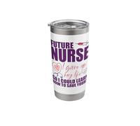FUTURO ENFERMERA Dejé mi vida para APRENDER A SALVAR LA TUYA Meme Vaso térmico de acero inoxidable de doble pared