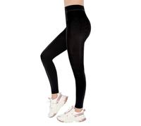 FUTURO FASHION Leggings elásticos sin pies con medias de forro polar ligeramente aisladas, longitud completa, máxima comodidad, leggings para invierno, yoga, correr, esquí, talla única, Negro, Altoa