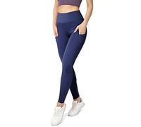 FUTURO FASHION SOFTSAIL - Leggings deportivos para mujer, con bolsillos, delgados, elásticos, para control de barriga, cintura alta, yoga, gimnasio, pantalones BFL1