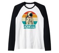 Futuro Hombre Astronauta en astronomía Espacial Camiseta Manga Raglan