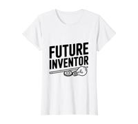 Futuro Inventor Genio Ideas Innovador Camiseta gráfica económica, Mujer, Blanco, L