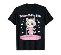 Futuro K-Pop Star Lindo Anime Cat Kawaii Chibi Cantando Ídolo Camiseta