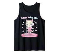 Futuro K-Pop Star Lindo Anime Cat Kawaii Chibi Cantando Ídolo Camiseta sin Mangas