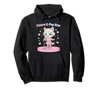 Futuro K-Pop Star Lindo Anime Cat Kawaii Chibi Cantando Ídolo Sudadera con Capucha