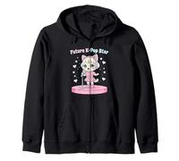 Futuro K-Pop Star Lindo Anime Cat Kawaii Chibi Cantando Ídolo Sudadera con Capucha