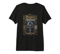 Futuro Medieval Cyber Knight Templario Fantasía Camiseta Premium