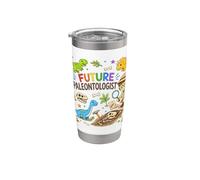 Futuro paleontólogo dinosaurio diseño fósil Vaso térmico de acero inoxidable de doble pared