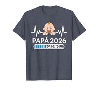 Futuro Papa 2026 Futuro Padre 2026 Cargando Camiseta, Hombre, Azul Jaspeado, S