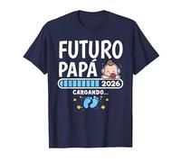 Futuro Papa 2026 Futuro Padre 2026 Cargando Camiseta, Hombre, Azul Marino, L