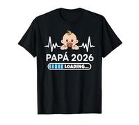 Futuro Papa 2026 Futuro Padre 2026 Cargando Camiseta, Hombre, Negro, S