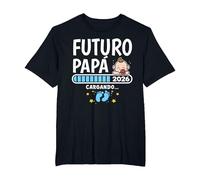 Futuro Papa 2026 Futuro Padre 2026 Cargando Camiseta, Hombre Tallas Grandes, Negro, 5X Alto